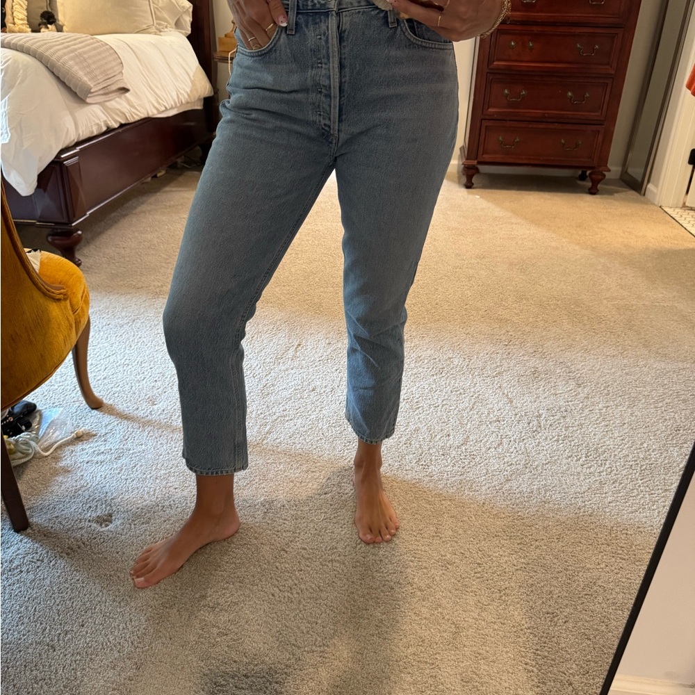 Agolde Riley high rise Light Blue Ankle Jeans